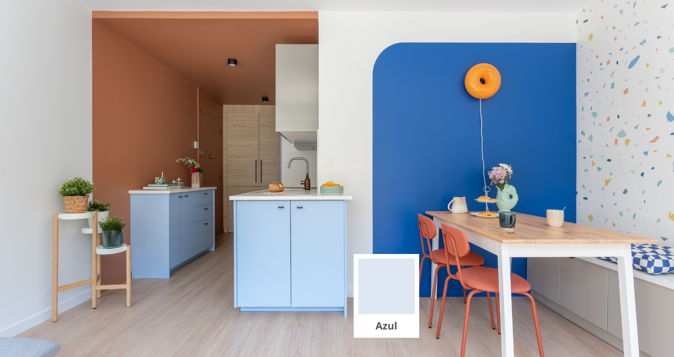 Cuisine portes bleues caissons Ikea Metod