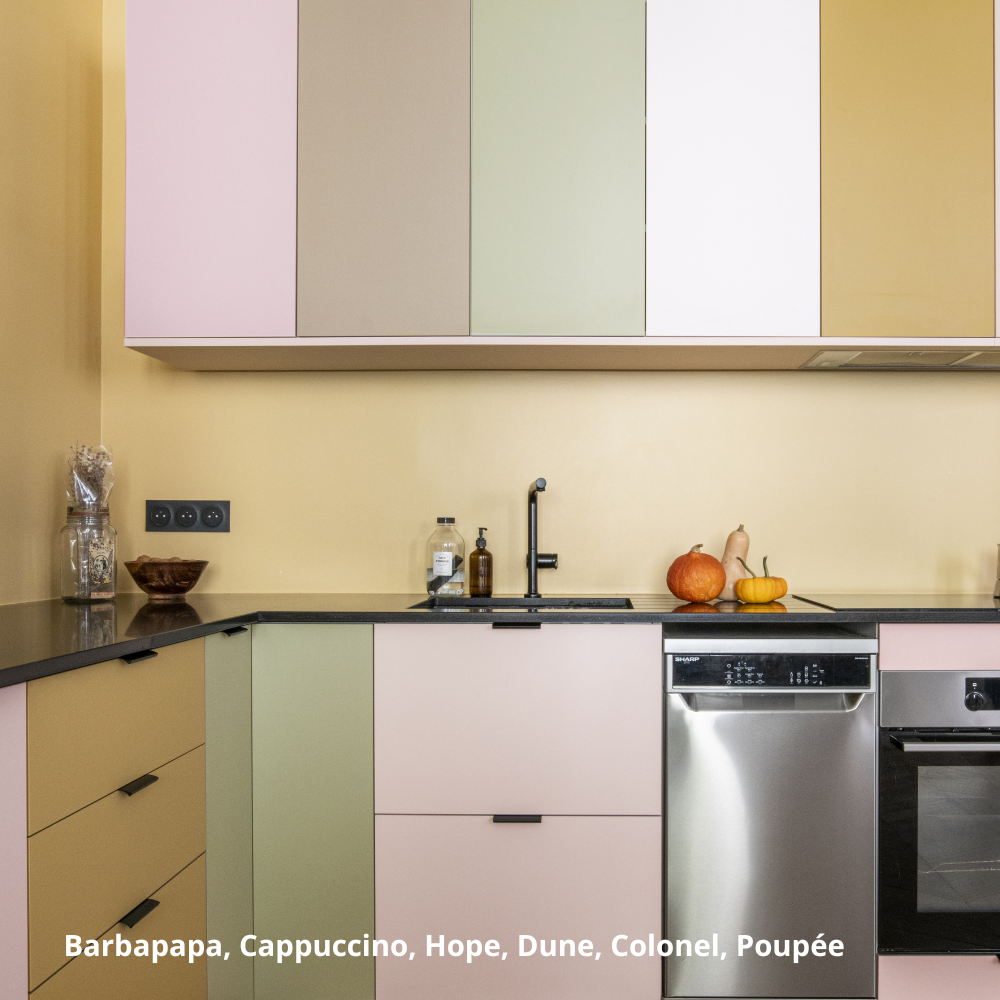 Façades multicolores pour cuisine Ikea metod