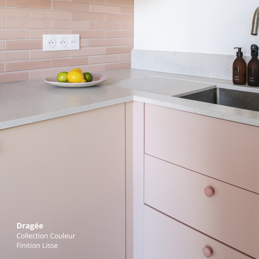 Fileurs rose clair pour cuisine Ikea Metod, coloris "Dragée" Studio Couleur