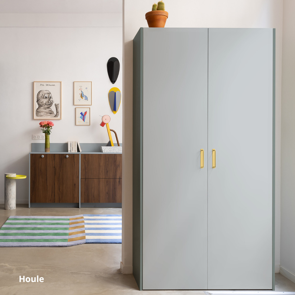 Portes bleues pour armoire Ikea Pax