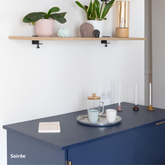 Plan de travail cuisine sur-mesure bleu marine