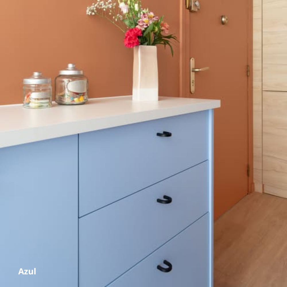 Porte bleu clair de cuisine Ikea metod