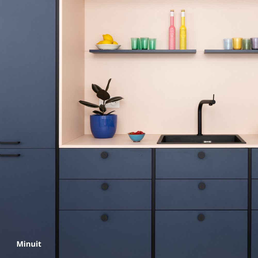 Porte bleu marine pour cuisine Ikea Metod