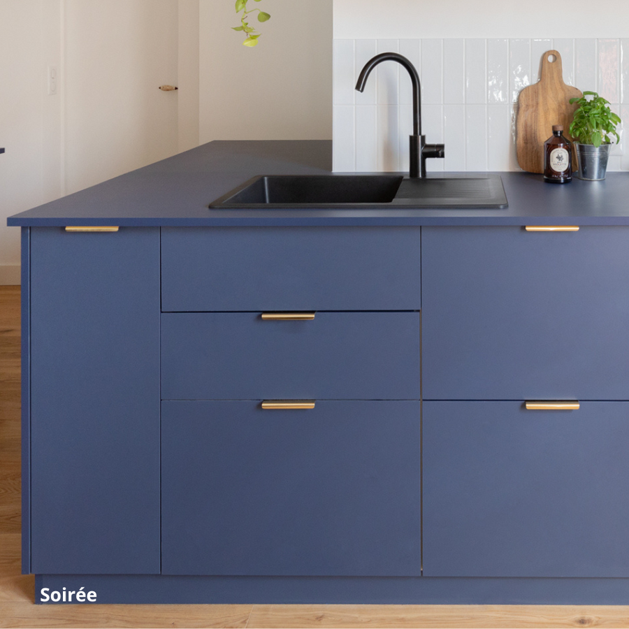 facade tiroir cuisine ikea metod bleu foncé