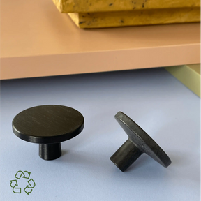 Bouton de porte en plastique recyclé noir
