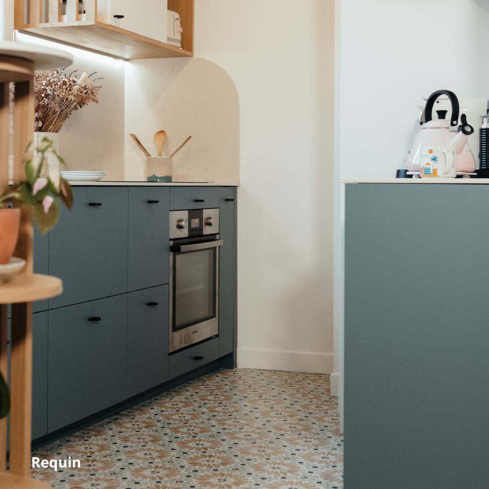 Cuisine Ikea Metod aux façades bleu vert