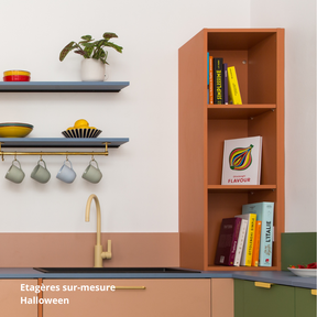 Etagère sur mesure cuisine orange