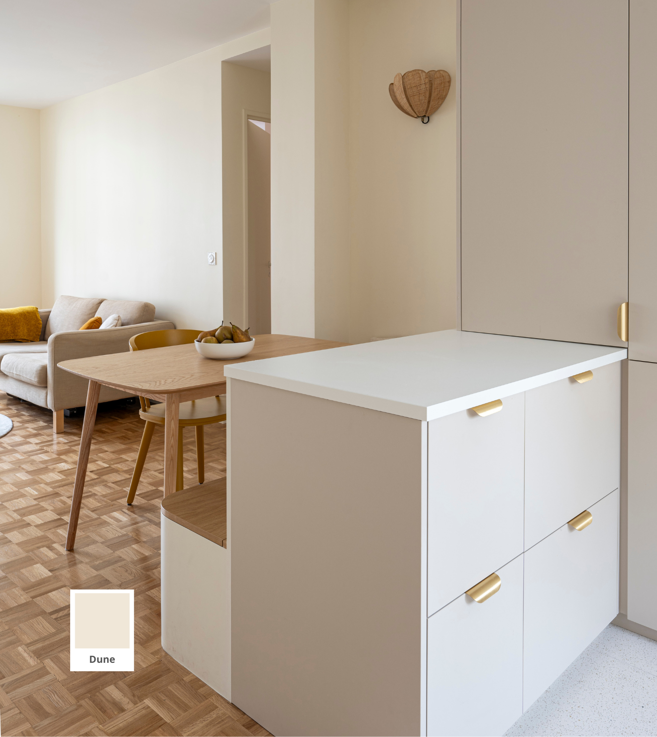 Façades beiges de meuble bas de cuisine ikea metod 