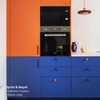 Fileurs Orange et Bleu électrique pour cuisine Ikea Metod, coloris "Spritz" et "Mayol" Studio Couleur