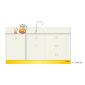 Illustration plinthe colorée pour cuisine Ikea Metod