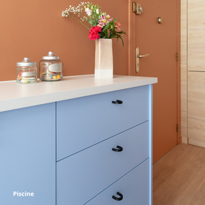 Meuble bas de cuisine bleu clair coloris Piscine Studio Couleur, caissons Ikea Metod