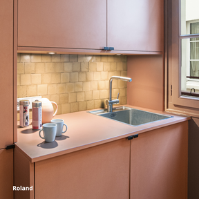 Plan de travail Cuisine sur-mesure rouge orange