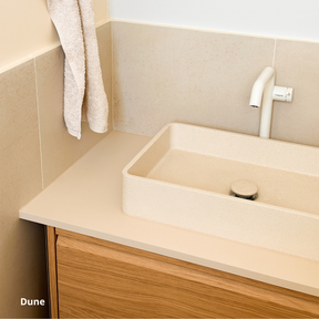 Plan de travail de salle de bain beige coloris Dune Studio Couleur 20mm d'épaisseur