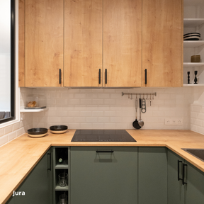 Portes pour cuisine Ikea metod et plan de travail bois aspect chêne naturel