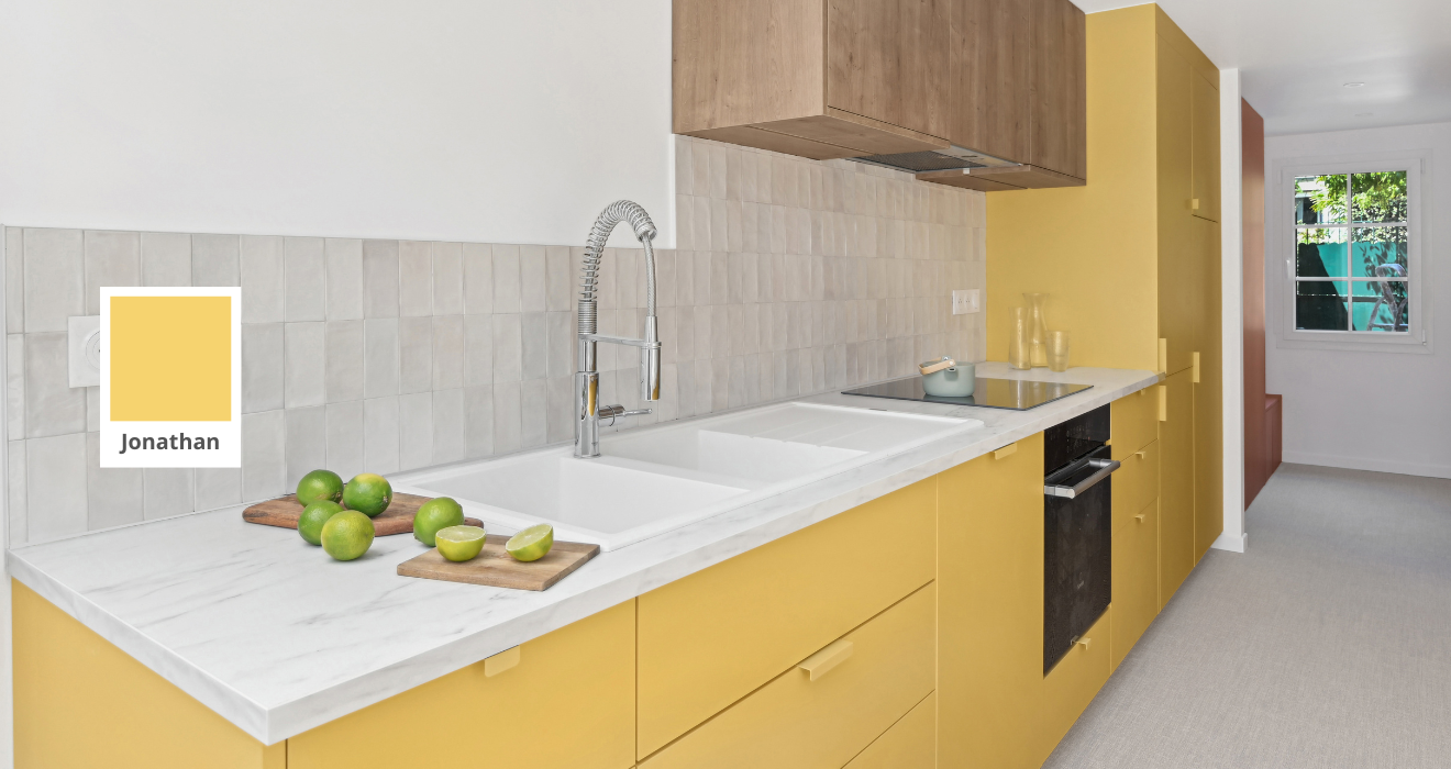 cuisine jaune bois ikea metod