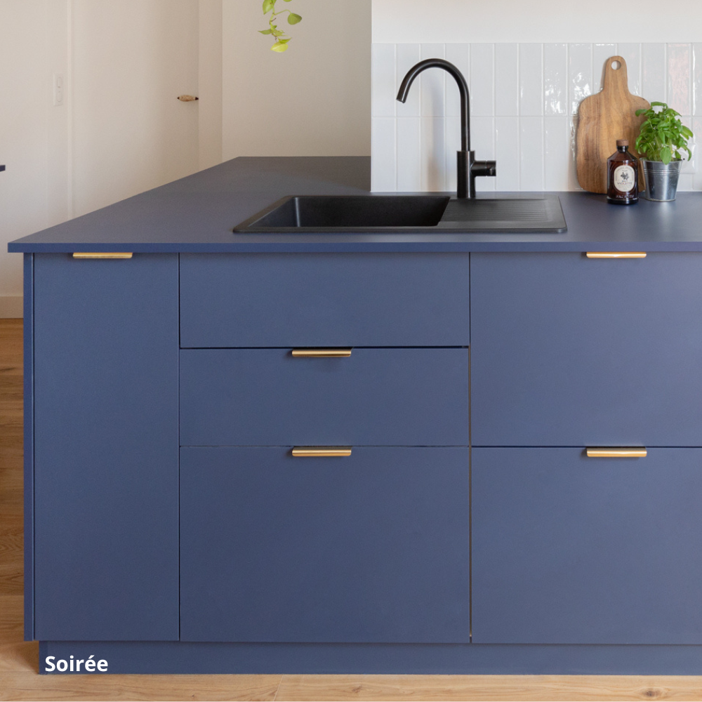 facade tiroir cuisine ikea metod bleu foncé