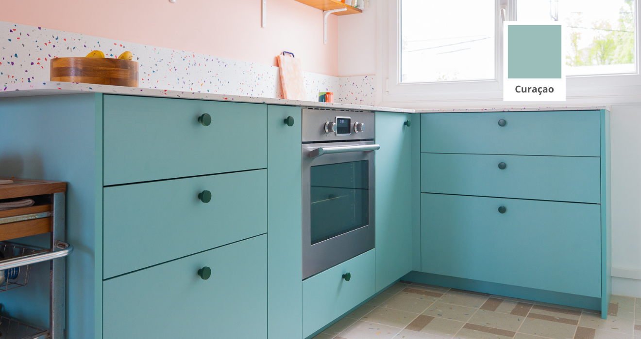 facades tiroirs bleu turquoise ikea metod